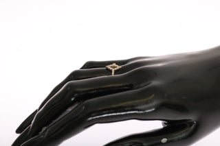 Nialaya Silver Rhombus Womens Clear CZ 925 Silver Ring - Ginchy