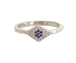 Nialaya Blue Red CZ 925 Silver Womens Clear Ring - Ginchy
