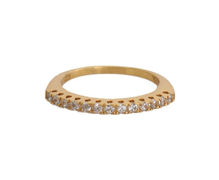 Nialaya Gold Authentic Womens Clear CZ Gold 925 Silver Ring - Ginchy