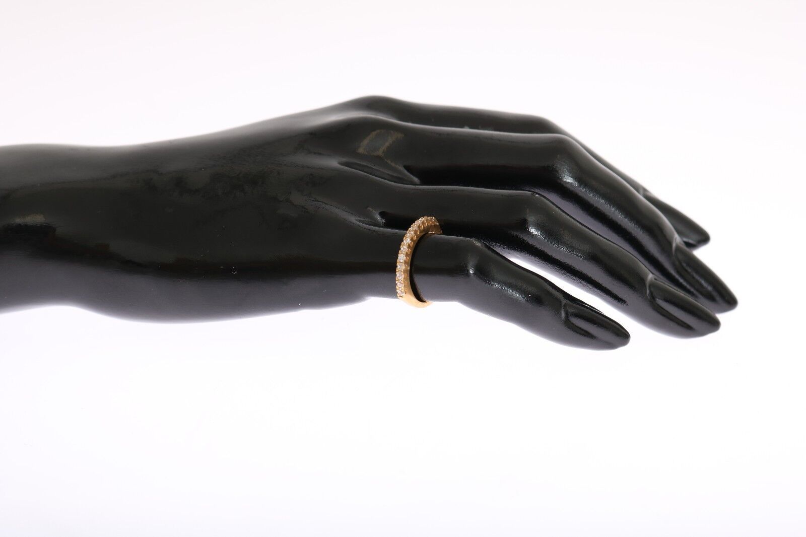 Nialaya Gold Authentic Womens Clear CZ Gold 925 Silver Ring - Ginchy