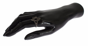 Nialaya Black CZ Rhodium 925 Silver Womens Ring - Ginchy