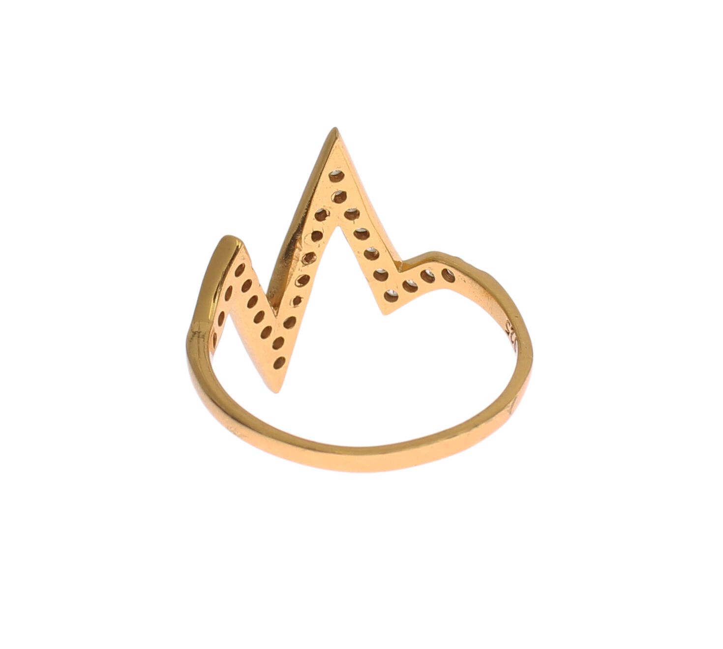 Nialaya Gold 925 Silver Womens Clear CZ 18K Ring - Ginchy