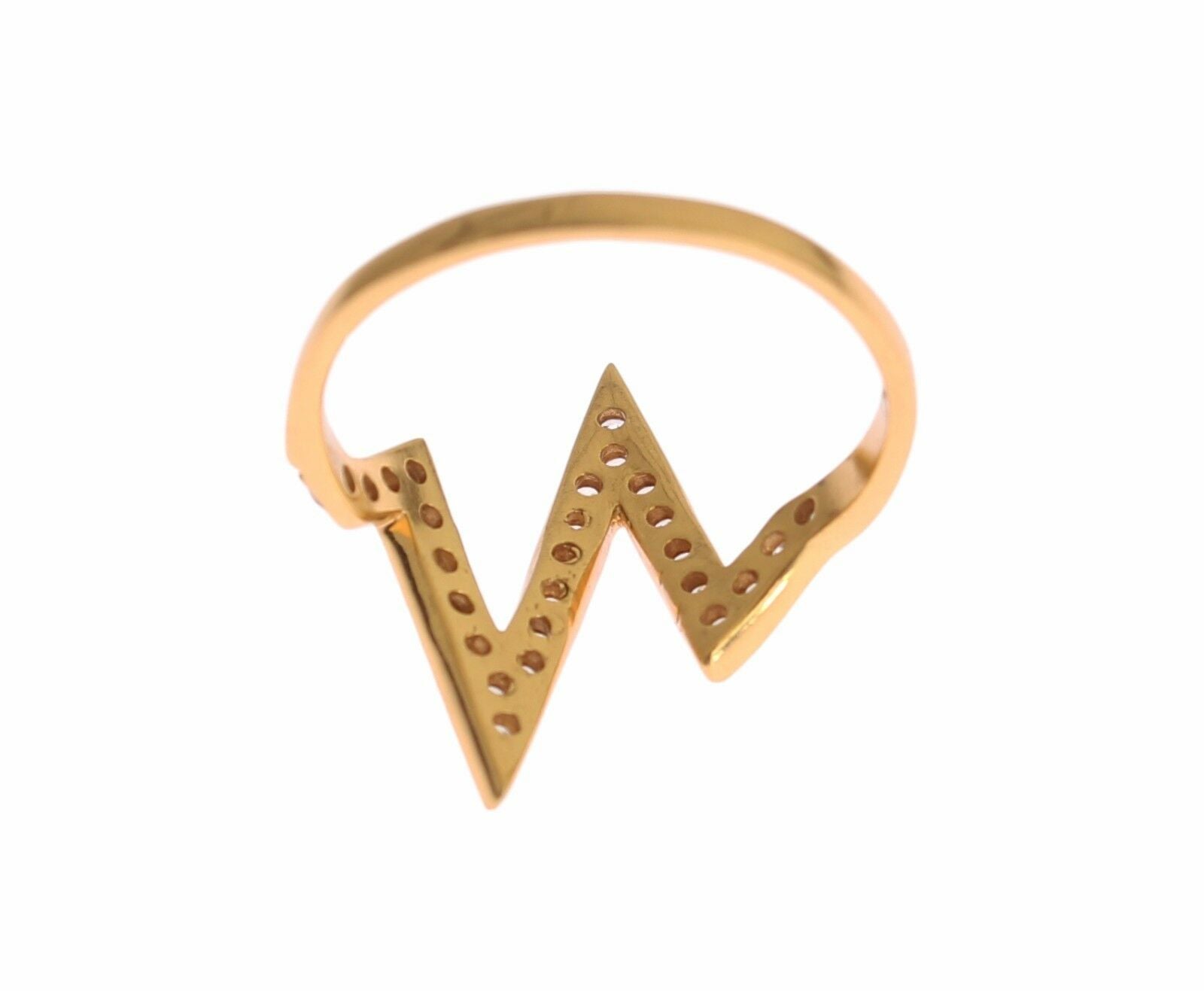 Nialaya Gold 925 Silver Womens Clear CZ 18K Ring - Ginchy