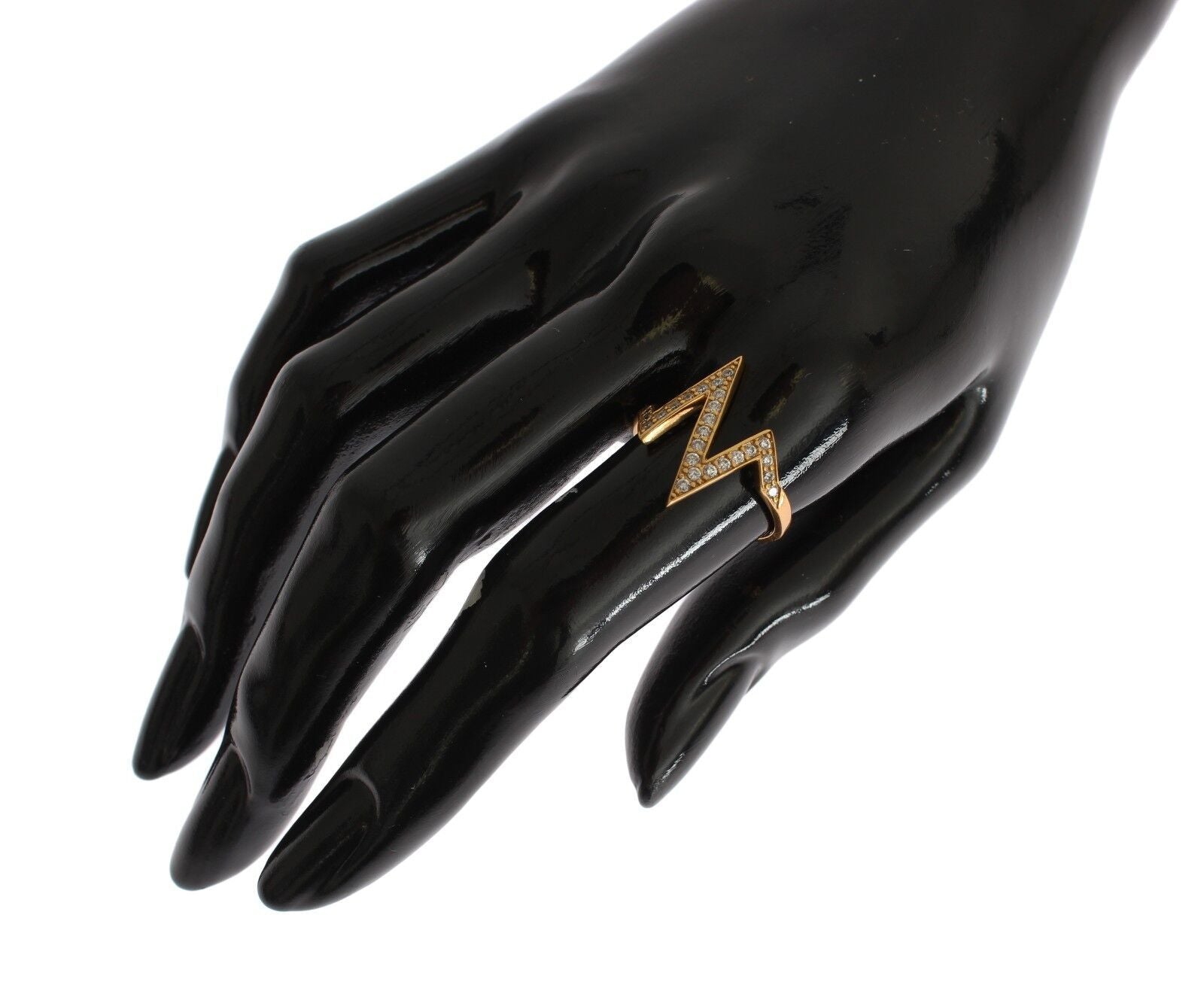 Nialaya Gold 925 Silver Womens Clear CZ 18K Ring - Ginchy
