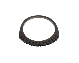 Nialaya Black CZ Rhodium 925 Silver Womens Ring - Ginchy