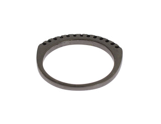 Nialaya Black CZ Rhodium 925 Silver Womens Ring - Ginchy