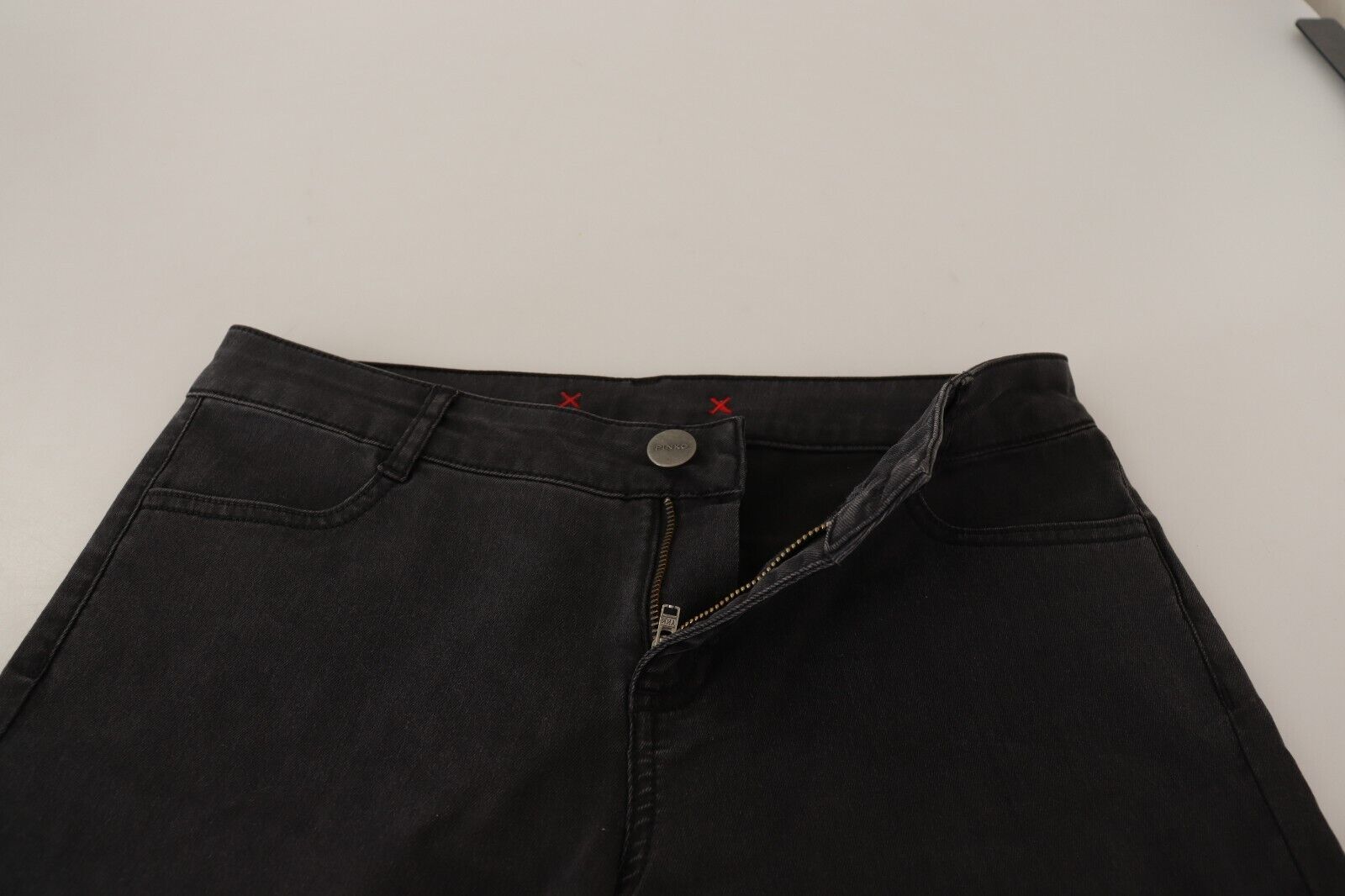 PINKO Black Cotton Stretch Skinny Mid Waist Women Denim Jeans - Ginchy