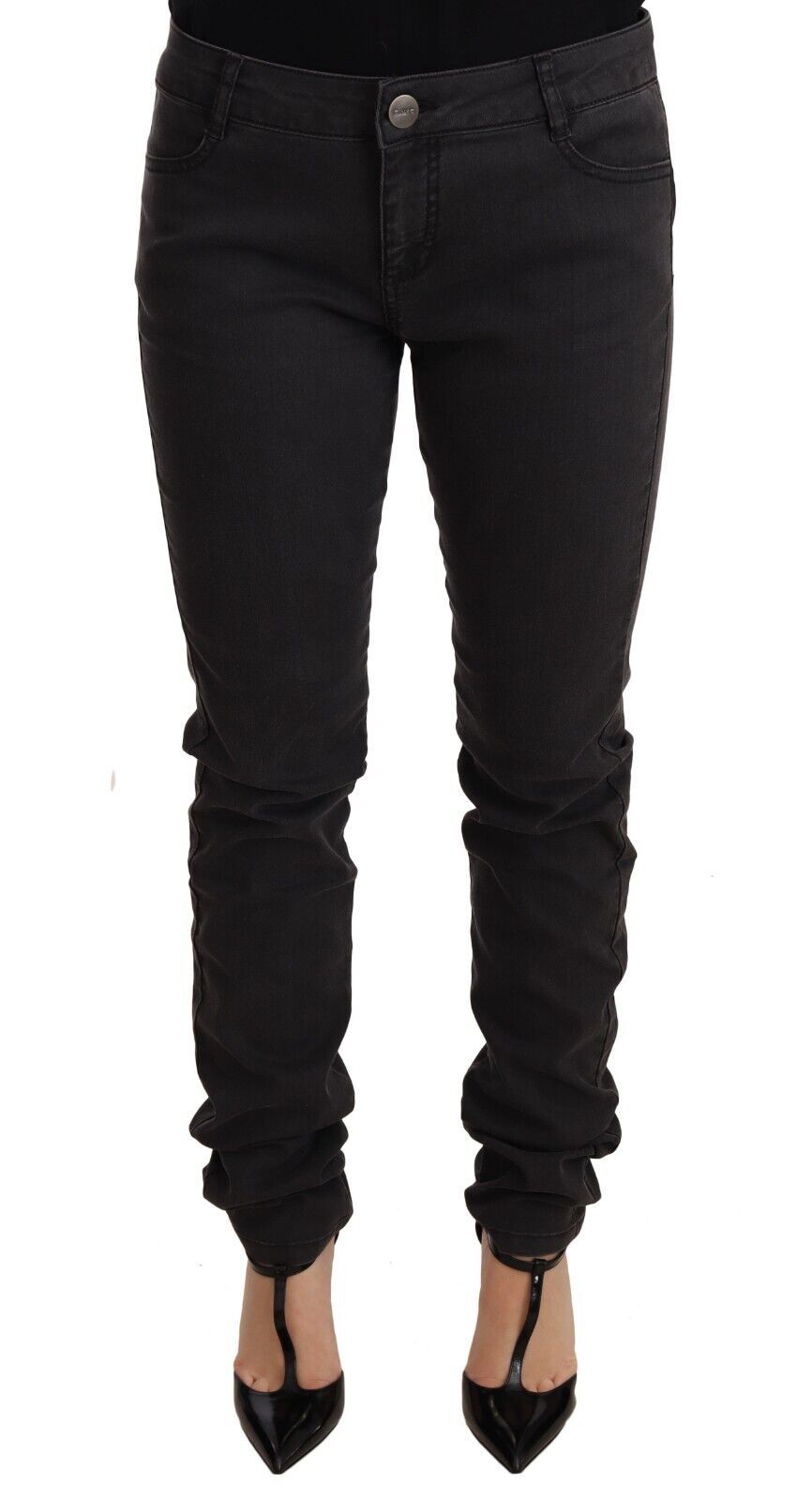 PINKO Black Cotton Stretch Skinny Mid Waist Women Denim Jeans - Ginchy