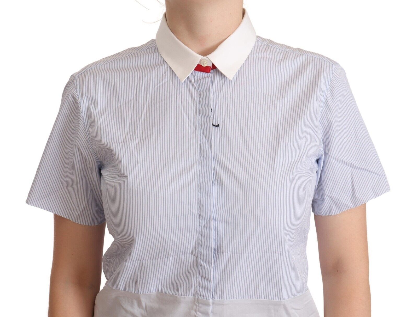 AGLINI Light Blue Cotton Short Sleeves Collared Polo Top - Ginchy