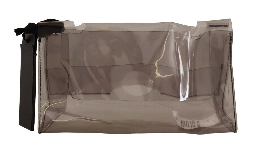 PINKO Black Clear Plastic Transparent Pouch Purse Clutch Bag - Ginchy