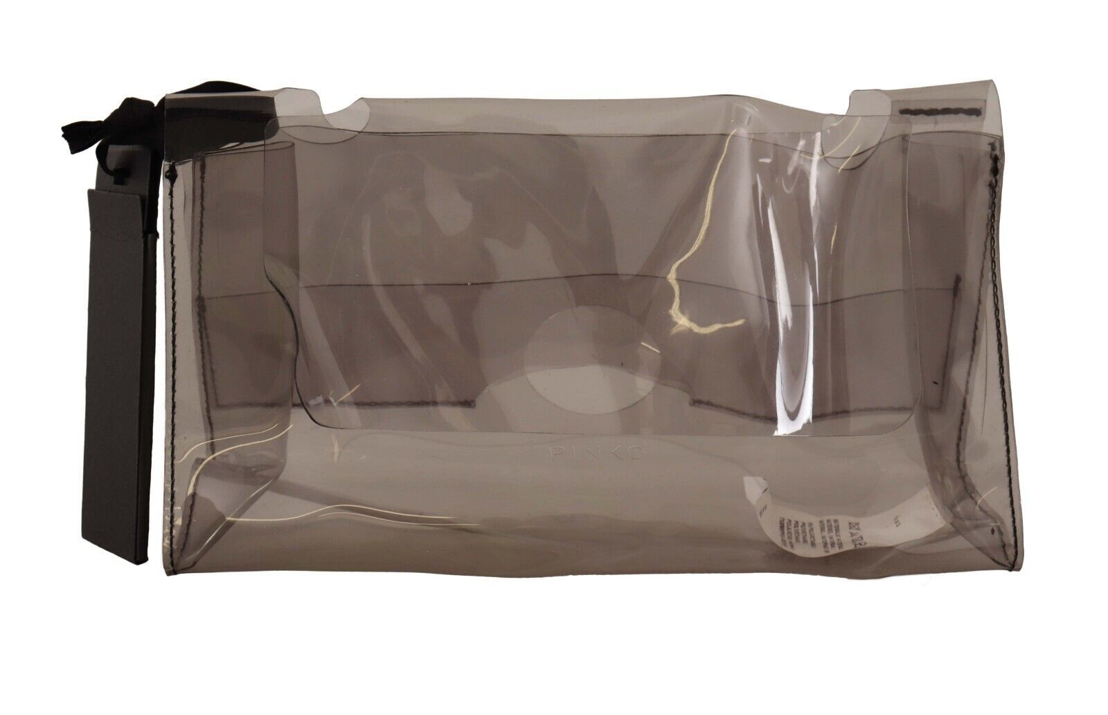 PINKO Black Clear Plastic Transparent Pouch Purse Clutch Bag - Ginchy