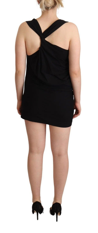 Roberto Cavalli Black Sleeveless Cotton Sheath Mini Dress - Ginchy