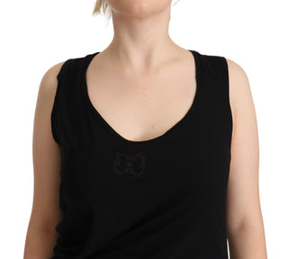 Roberto Cavalli Black Sleeveless Cotton Sheath Mini Dress - Ginchy