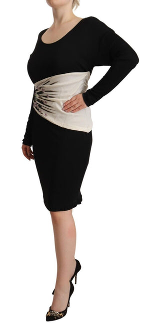 Roberto Cavalli Black Silver Sheath Knee Length Dress - Ginchy