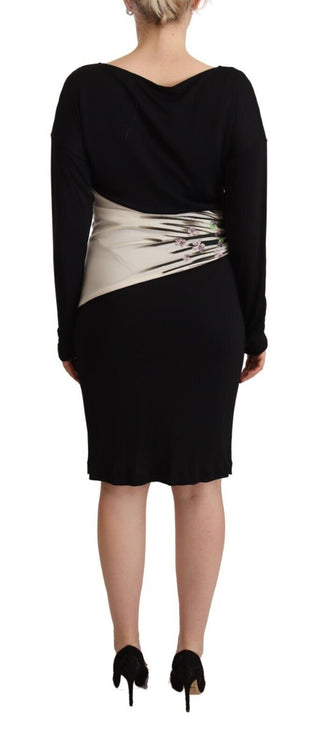 Roberto Cavalli Black Silver Sheath Knee Length Dress - Ginchy