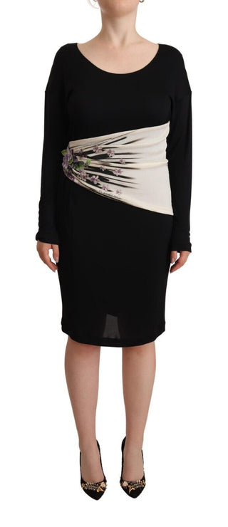 Roberto Cavalli Black Silver Sheath Knee Length Dress - Ginchy