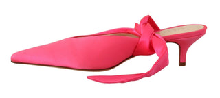 GIA COUTURE Pink Leather Lace Up Kitten Heels Pumps Shoes - Ginchy