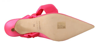 GIA COUTURE Pink Leather Lace Up Kitten Heels Pumps Shoes - Ginchy