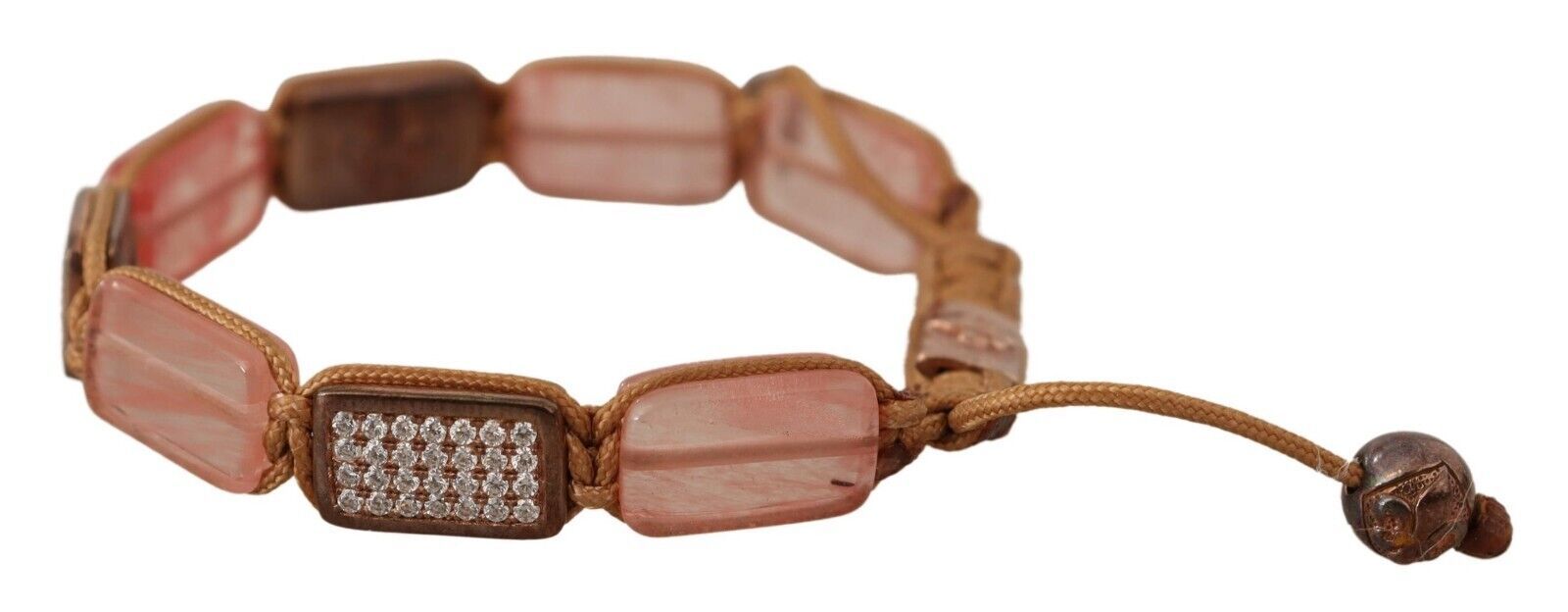 Nialaya Multicolor Crystals Logo Embellished Adjustable Bracelet - Ginchy
