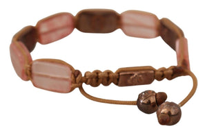 Nialaya Multicolor Crystals Logo Embellished Adjustable Bracelet - Ginchy