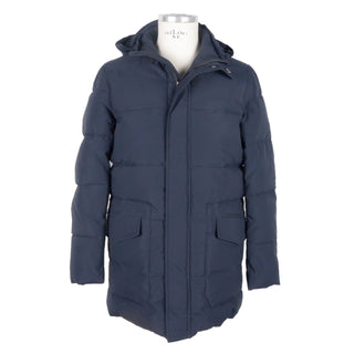 Emilio Romanelli Sleek Blue Men's Hooded Jacket - Ginchy
