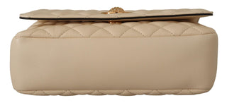 Versace Elegant White Nappa Leather Shoulder Bag - Ginchy