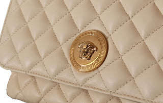 Versace Elegant White Nappa Leather Shoulder Bag - Ginchy