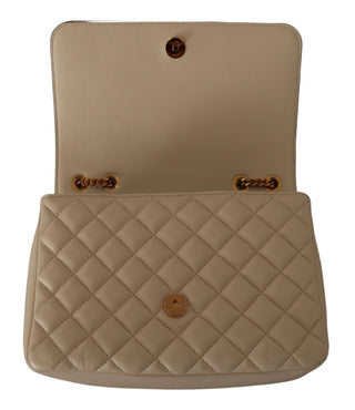 Versace Elegant White Nappa Leather Shoulder Bag - Ginchy