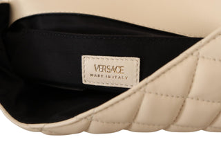 Versace Elegant White Nappa Leather Shoulder Bag - Ginchy