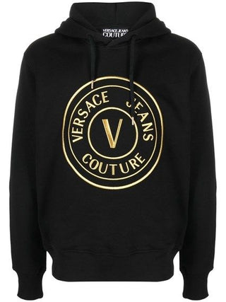 Versace Jeans Chic Black Hooded Sweatshirt - Ginchy