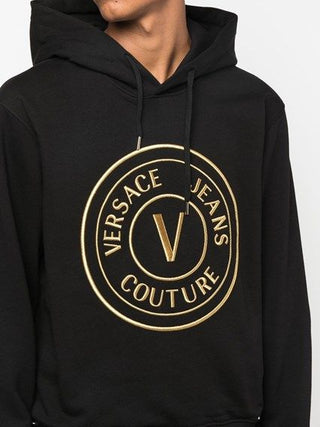 Versace Jeans Chic Black Hooded Sweatshirt - Ginchy