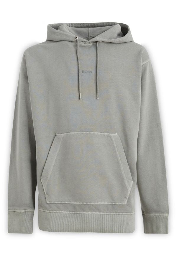 Hugo Boss Elegant Grey Cotton Hooded Sweatshirt - Ginchy