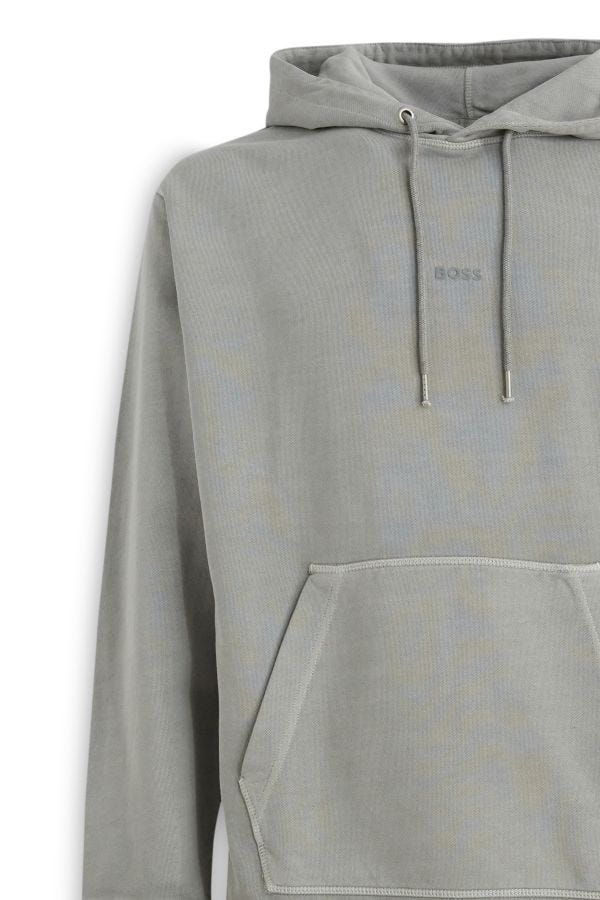 Hugo Boss Elegant Grey Cotton Hooded Sweatshirt - Ginchy