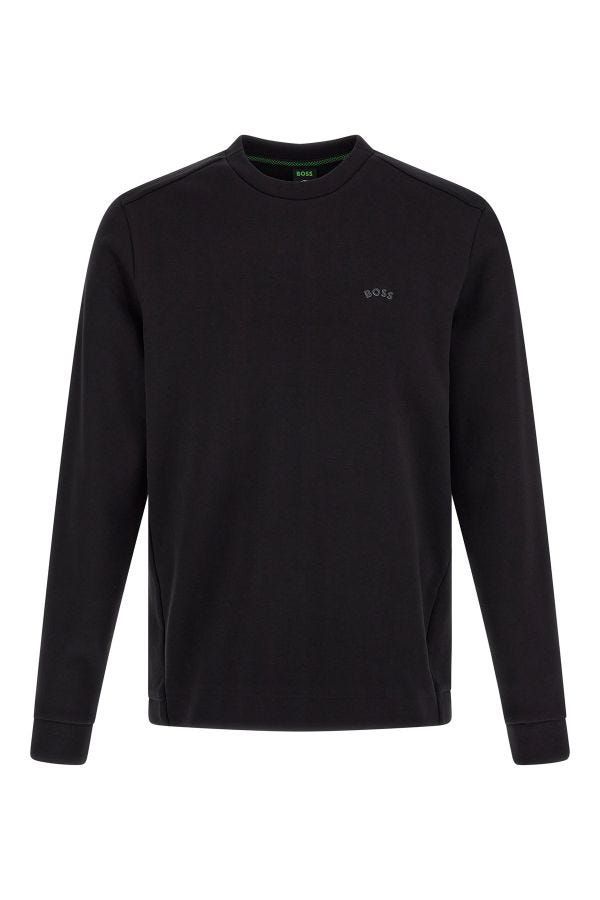 Hugo Boss Elegant Black Cotton Round Neck Sweatshirt - Ginchy
