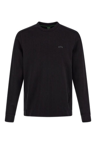 Hugo Boss Elegant Black Cotton Round Neck Sweatshirt - Ginchy