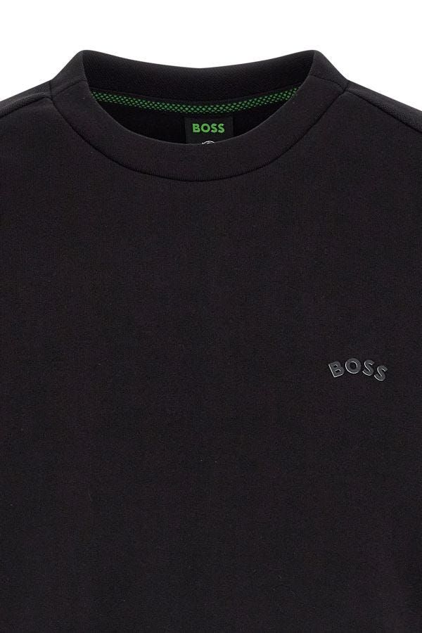 Hugo Boss Elegant Black Cotton Round Neck Sweatshirt - Ginchy