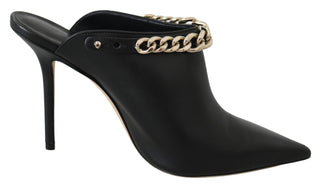 Jimmy Choo Elegant Black Gold Leather Pumps - Ginchy