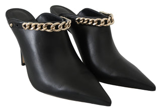 Jimmy Choo Elegant Black Gold Leather Pumps - Ginchy