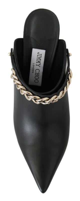 Jimmy Choo Elegant Black Gold Leather Pumps - Ginchy