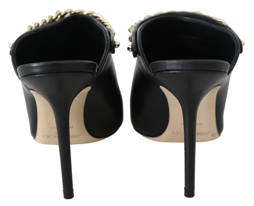 Jimmy Choo Elegant Black Gold Leather Pumps - Ginchy