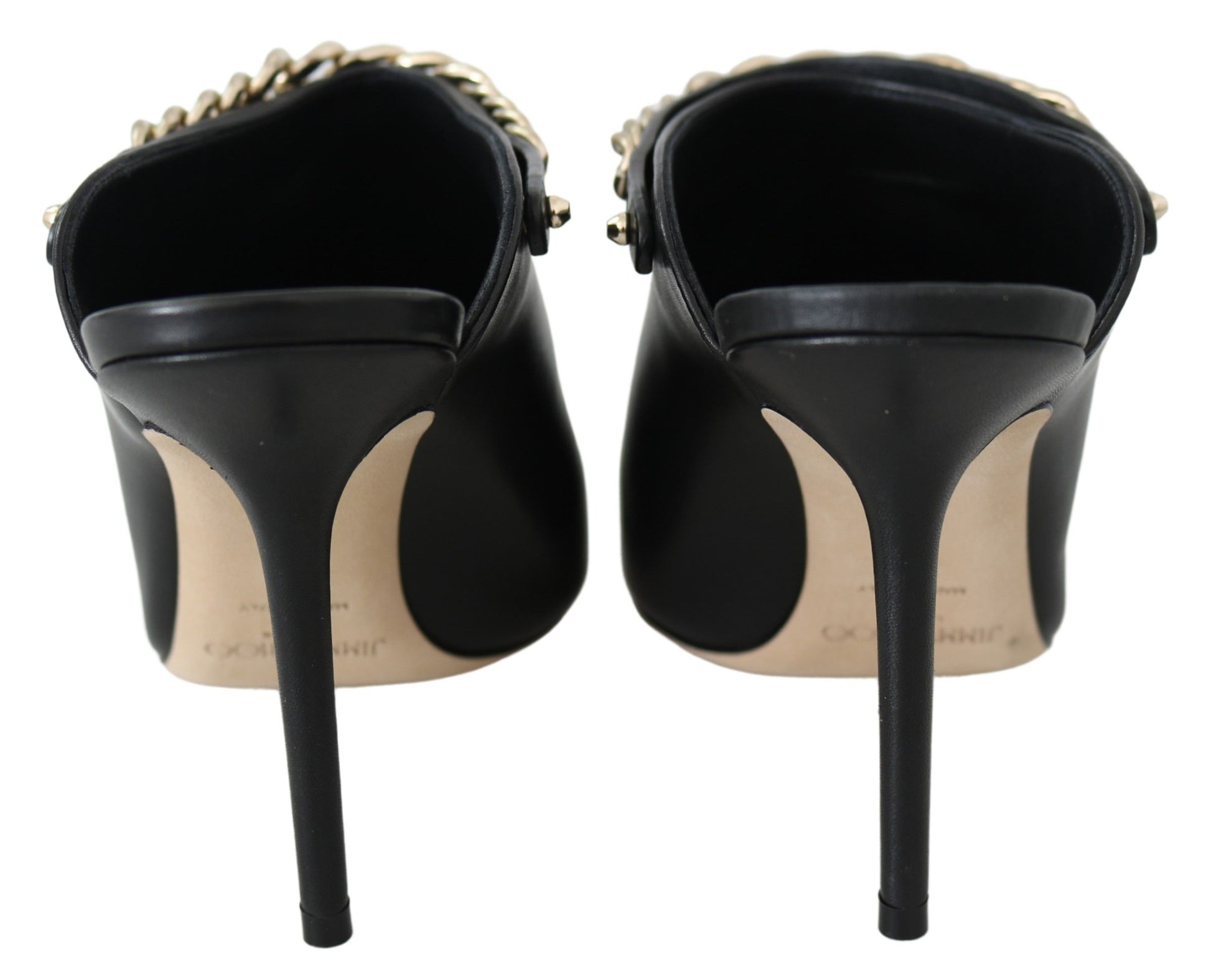 Jimmy Choo Elegant Black Gold Leather Pumps - Ginchy