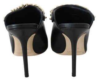 Jimmy Choo Elegant Black Gold Leather Pumps - Ginchy