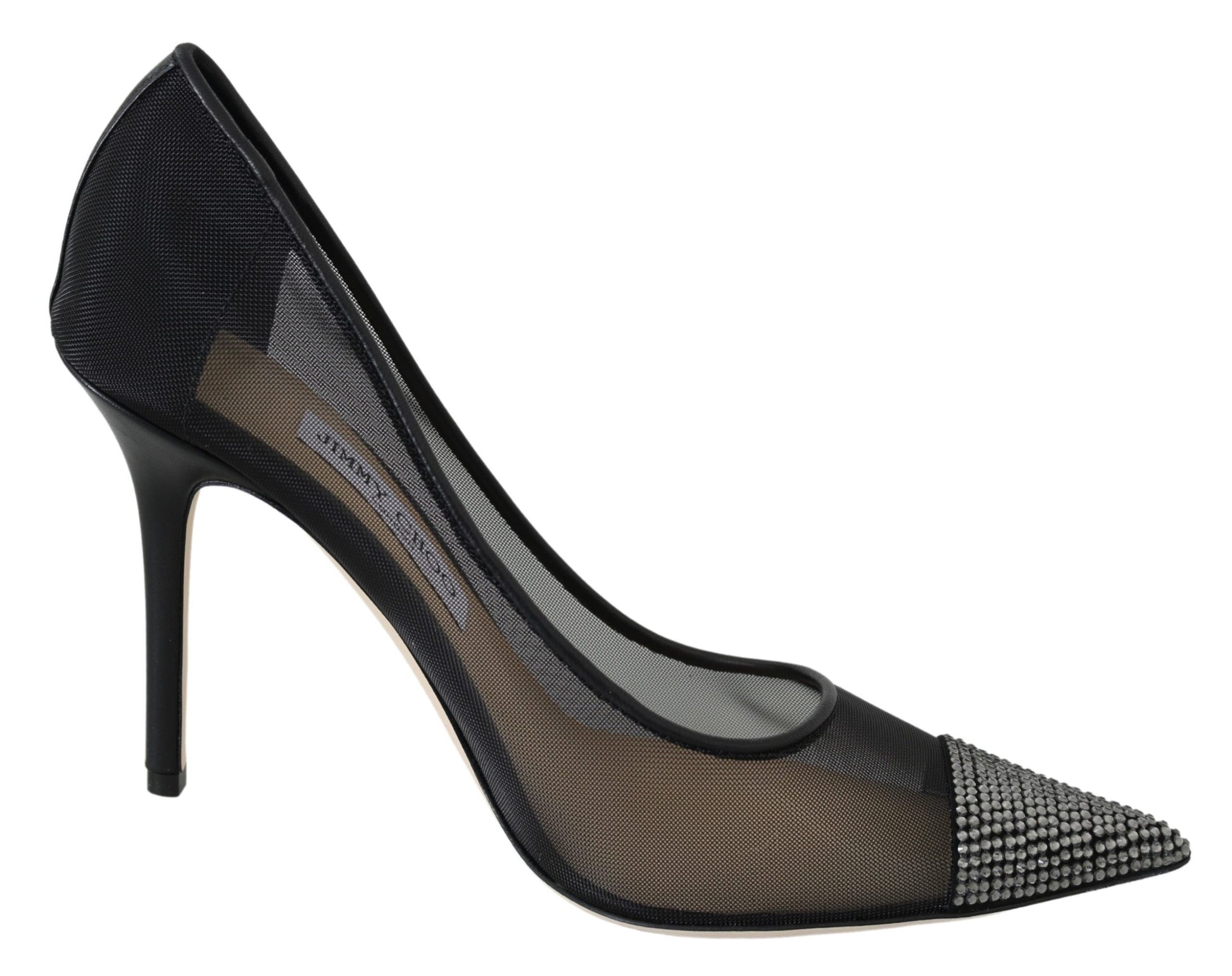 Jimmy Choo Elegant Black Mesh Crystal Pumps - Ginchy