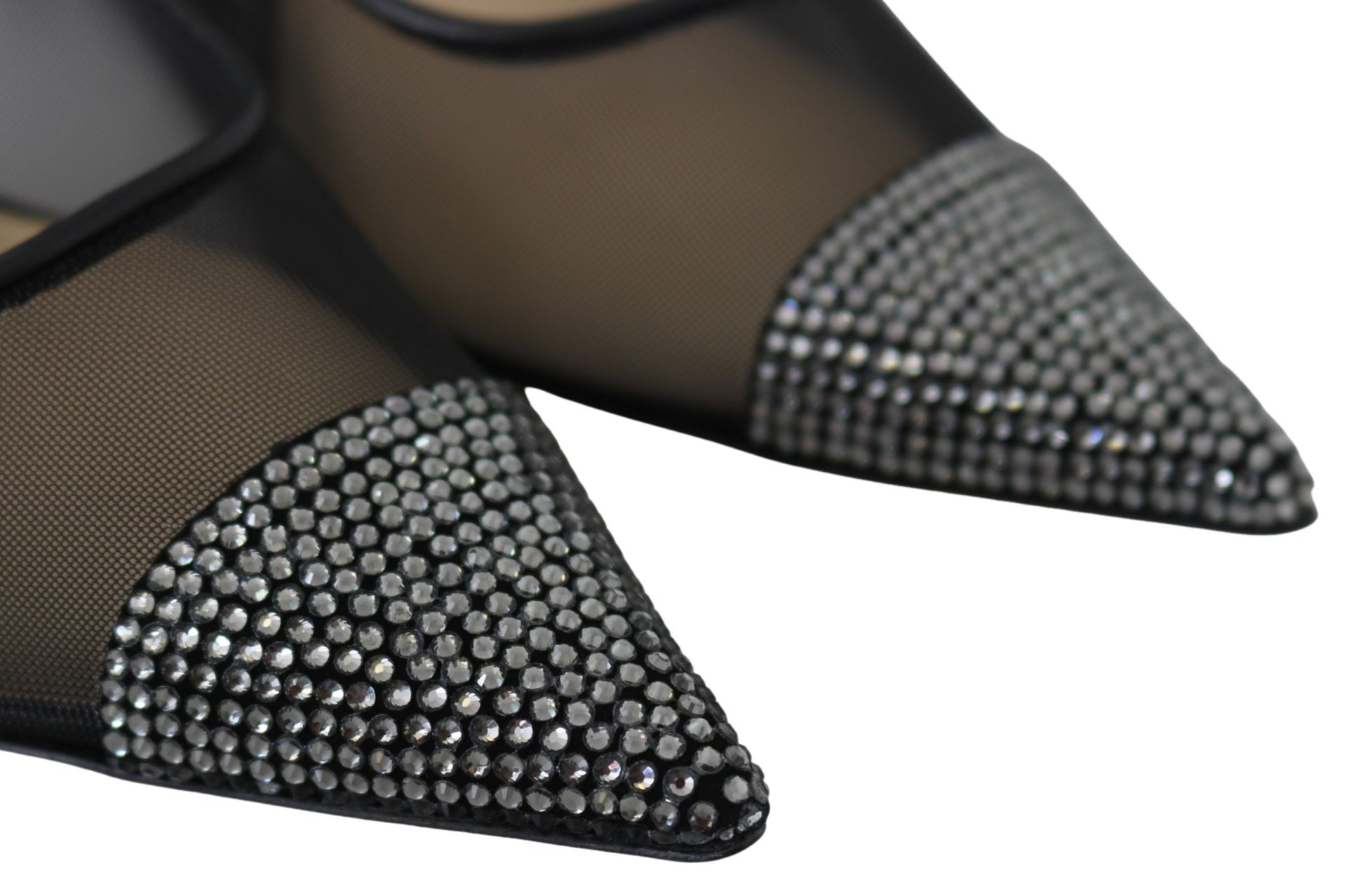 Jimmy Choo Elegant Black Mesh Crystal Pumps - Ginchy