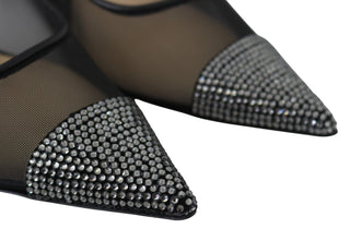 Jimmy Choo Elegant Black Mesh Crystal Pumps - Ginchy