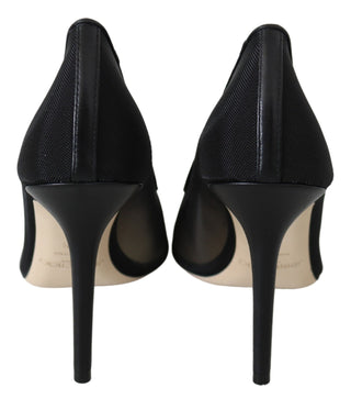 Jimmy Choo Elegant Black Mesh Crystal Pumps - Ginchy
