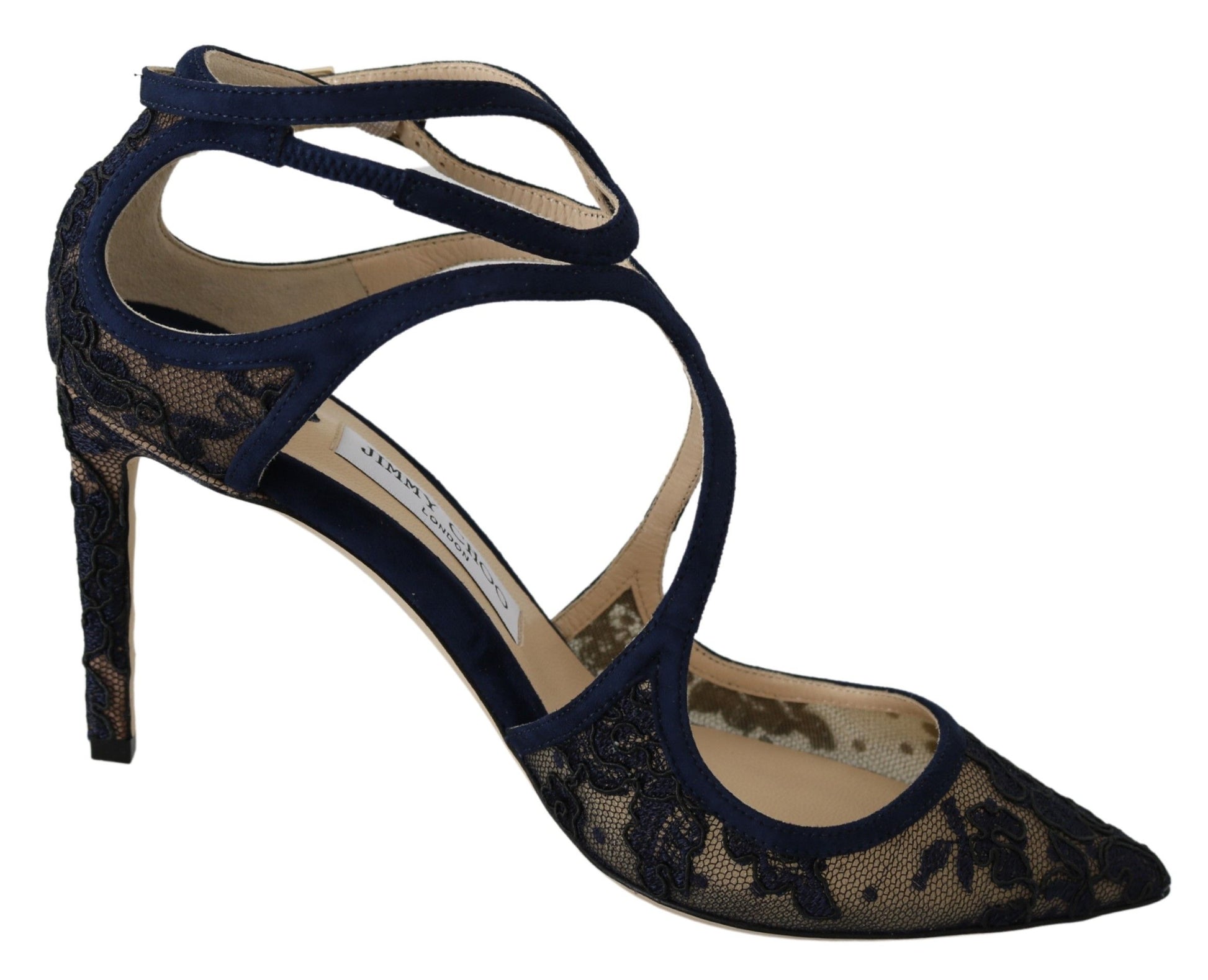 Jimmy Choo Navy Lancer Leather Pumps Elegance Unleashed - Ginchy