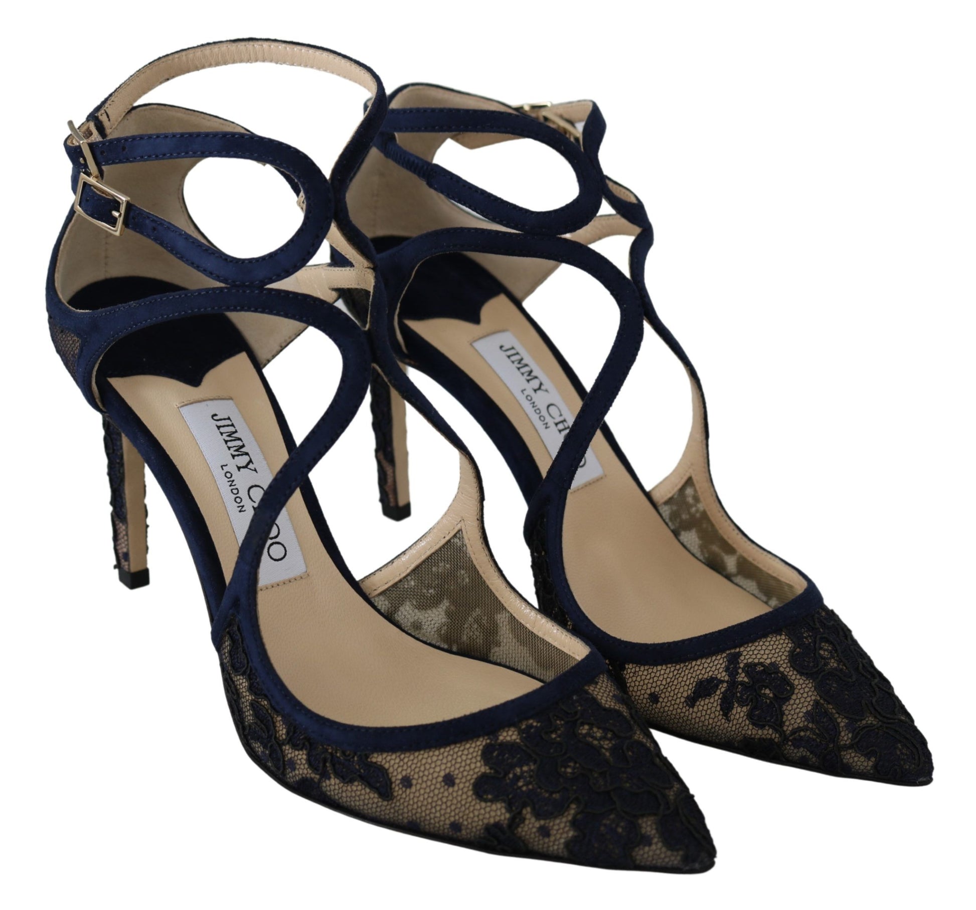 Jimmy Choo Navy Lancer Leather Pumps Elegance Unleashed - Ginchy