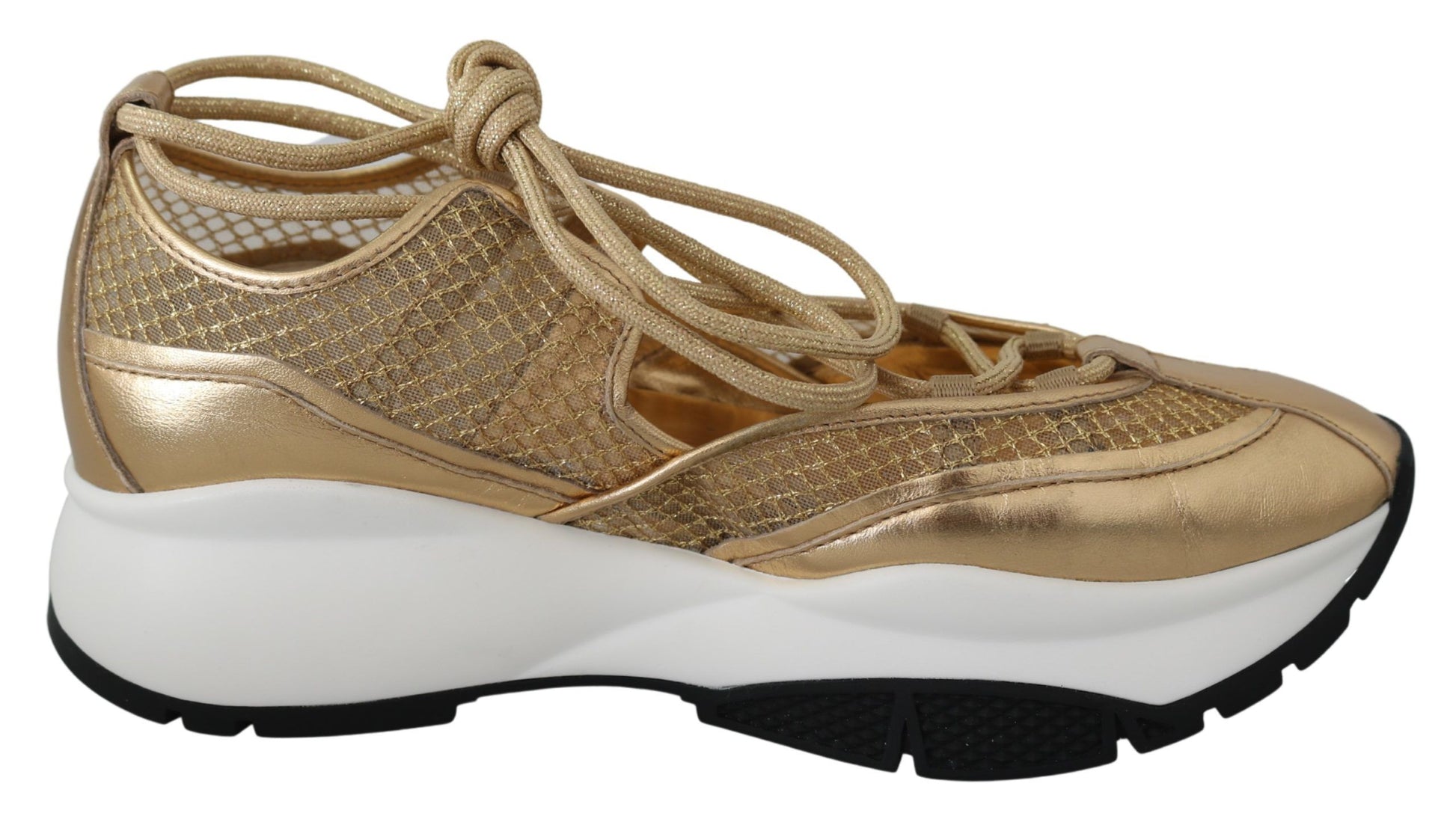 Jimmy Choo Golden Glamour Mesh Leather Sneakers - Ginchy
