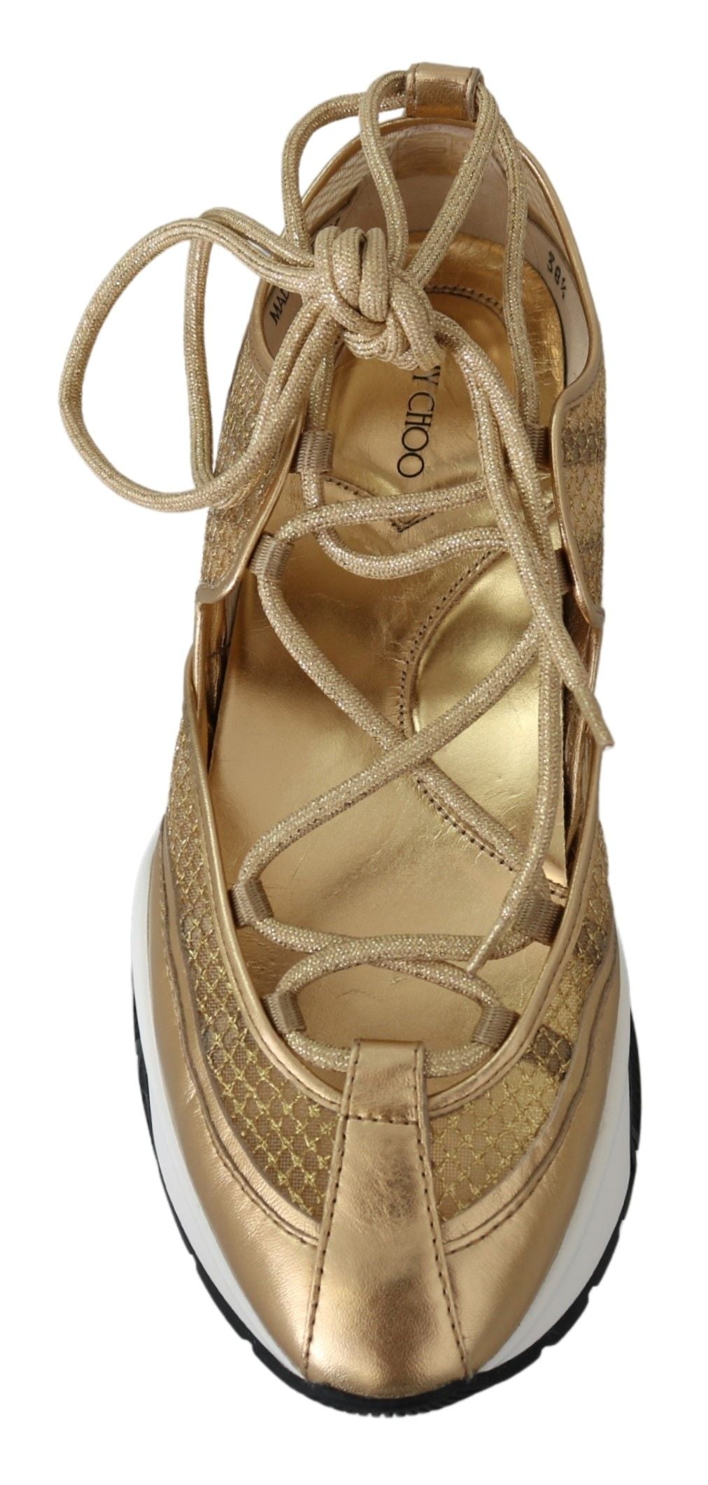 Jimmy Choo Golden Glamour Mesh Leather Sneakers - Ginchy